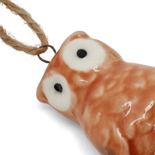 Ceramic owl Christmas decoration