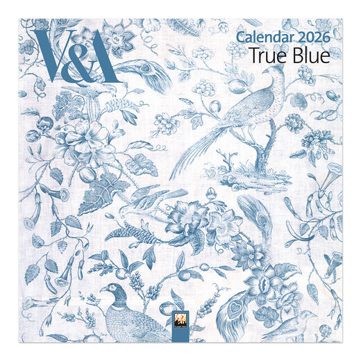 2026 V&A calendar with illustrations celebrating the blue colour