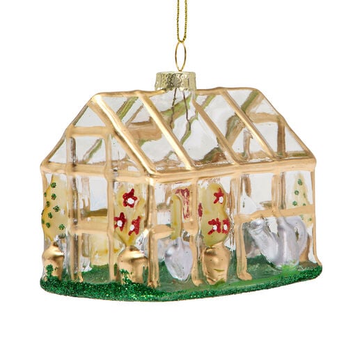 Glass greenhouse Christmas decoration