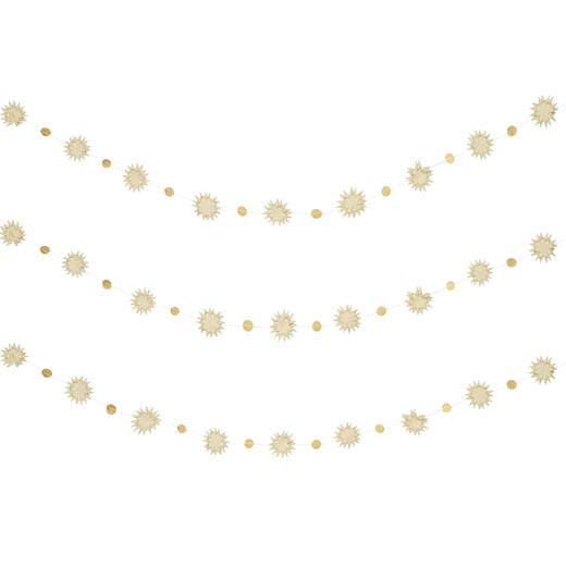 White and gold paper garland