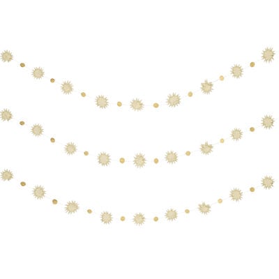 White and gold paper garland