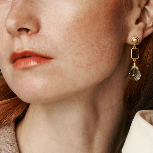 Garnet and green amethyst stud earrings by Carousel Jewels