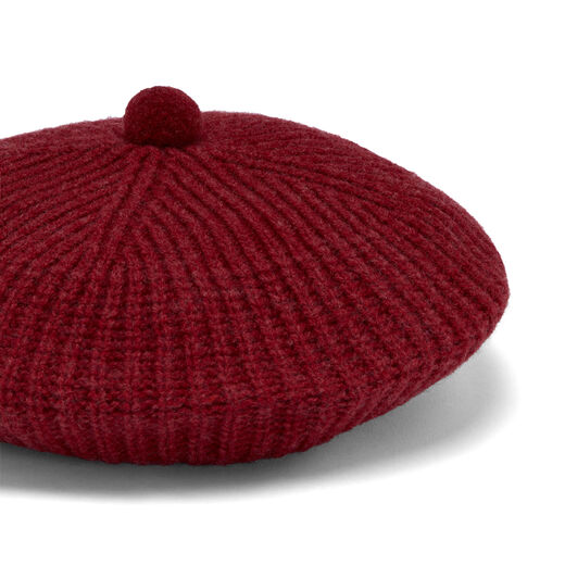 Poppy red lambswool beret