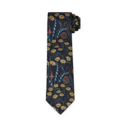 Navy floral tie