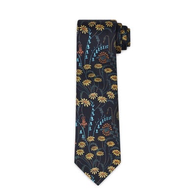 Navy floral tie