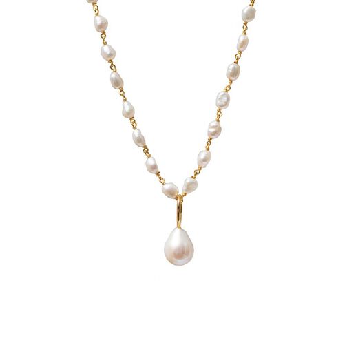 Freshwater pearl pendant rosary necklace by Mirabelle