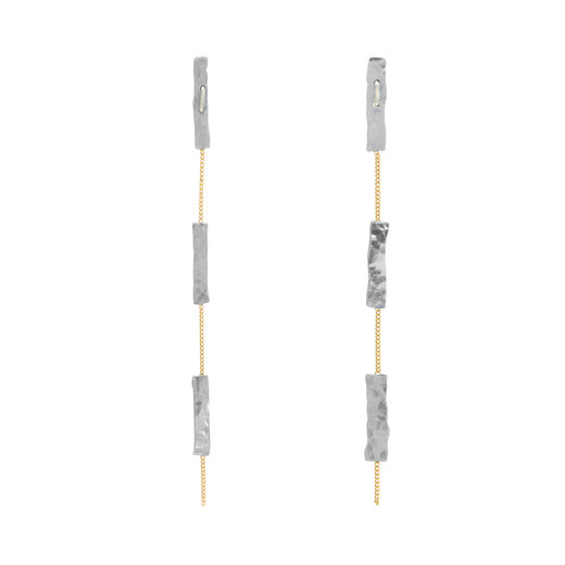 Mixed metal simple drop earrings by Kate Trouw