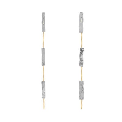 Mixed metal simple drop earrings by Kate Trouw