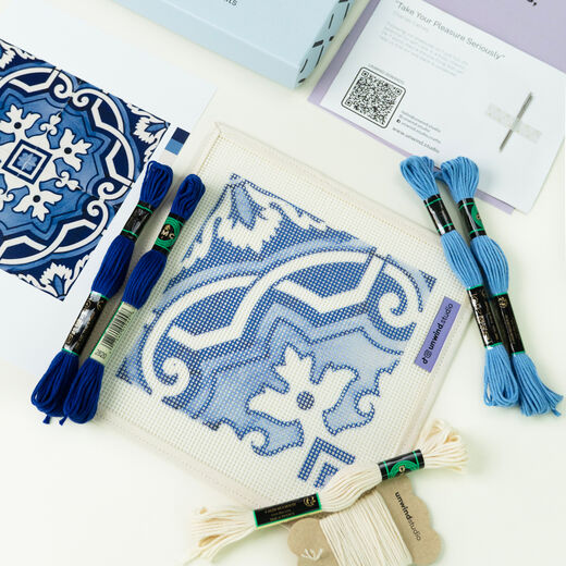 DIY Portugal tile needlepoint kit