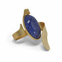 Blue glass stone swirl ring by Fo.Be