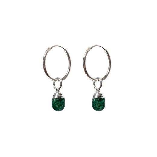 Green jasper hoop earrings by Mirabelle