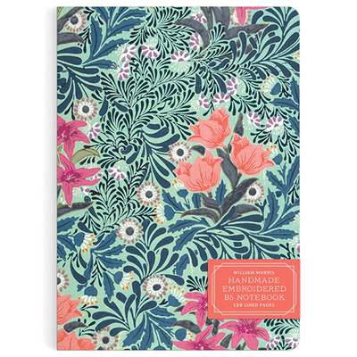 William Morris embroidered lined notebook