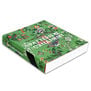 A green paperback with a floral pattern. 