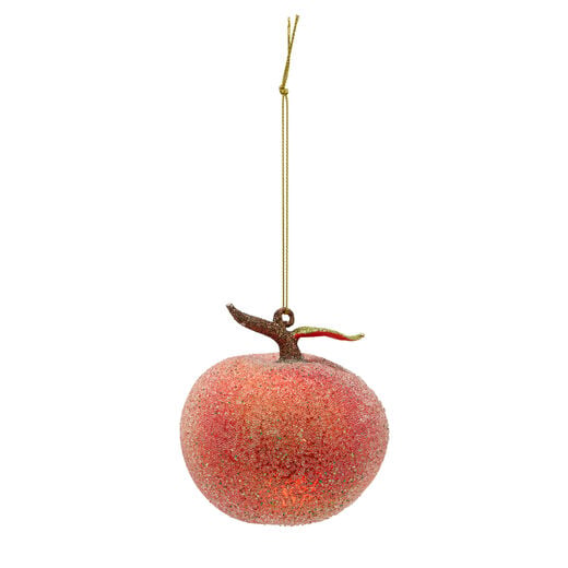 Glass peach Christmas decoration