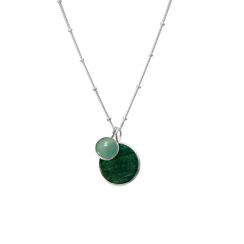 Aqua chalcedony and jade pendant necklace by Mirabelle