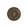 Brass button with embossed scorpio