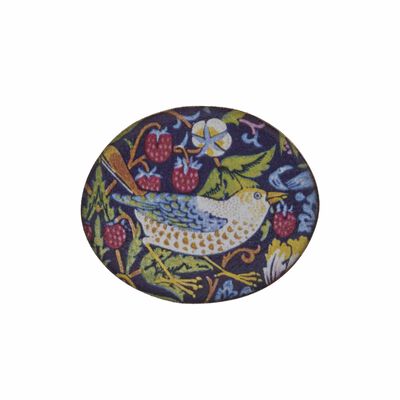 Strawberry thief ceramic brooch
