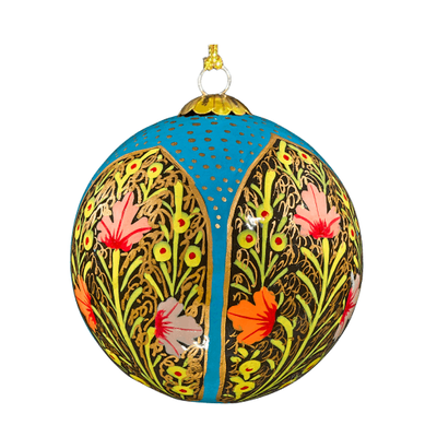 Papier-m&acirc;ch&eacute; blue Chinar bauble