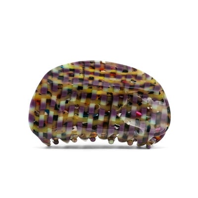 Multicoloured checkered hair claw