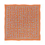 Orange and blue swirl cotton square scarf