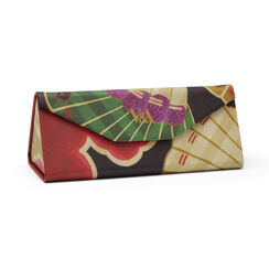 Japanese kimono fold-flat glasses case with lens cloth