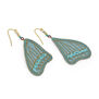 Silk butterfly wing hook earrings