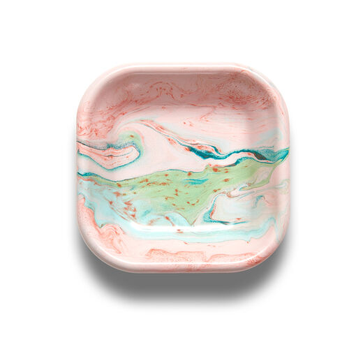 Marble enamel square plate by Bornn