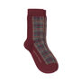 Burgundy check cotton socks