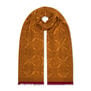 Orange ikat wool blend scarf