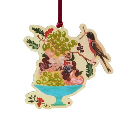 V&A fruit bowl wooden Christmas decoration by Polly Fern