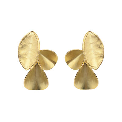 Three leaf stud earrings by Fo.Be