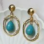 Turquoise loop stud earrings by Ottoman Hands