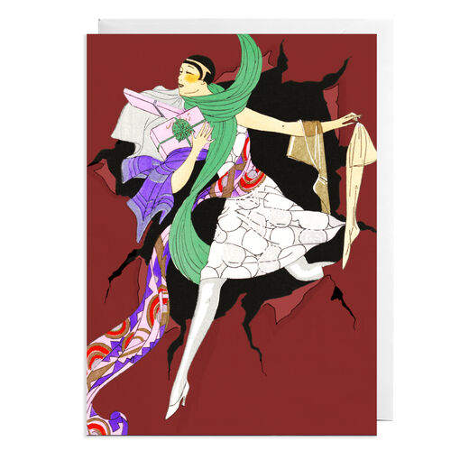 Shopping lady Christmas cards (pack of 8)