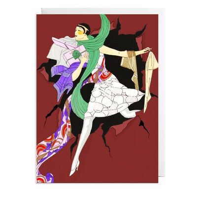 Shopping lady Christmas cards (pack of 8)