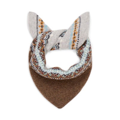 Grey and brown wool neckerchief