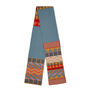 Powder blue pattern wool scarf