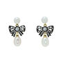 Marie Antoinette inspired pearl and bow earrings by Margaux Studios