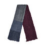 Burgundy and navy shibori silk scarf