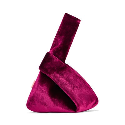 Burgundy velvet loop bag