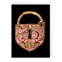 Greetings card featuring a decorative padlock embroidered by Maison Lesage