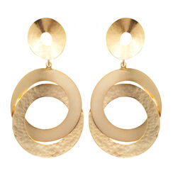 Three hammered disc stud earrings by Fo.Be