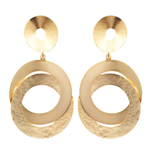 Three hammered disc stud earrings by Fo.Be
