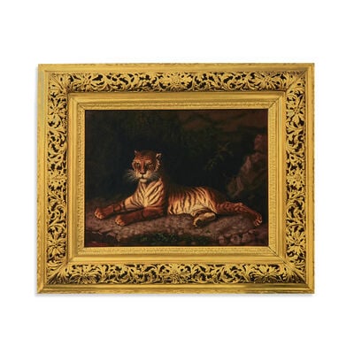 Micromosaic tigress A5 postcard
