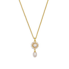 Pearl charm pendant necklace by Margaux Studios
