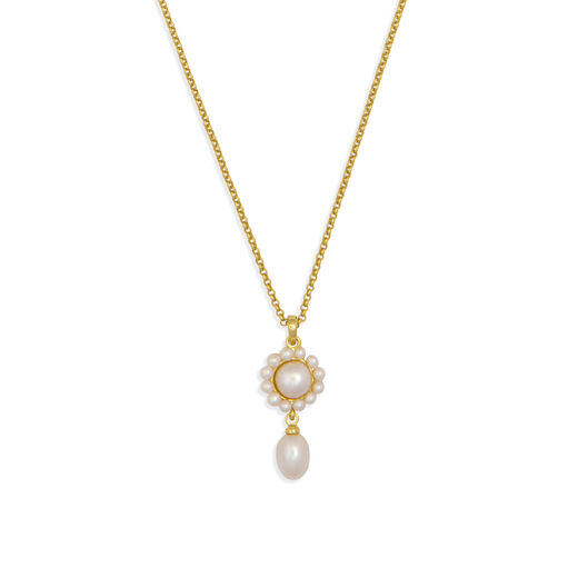 Pearl charm pendant necklace by Margaux Studios