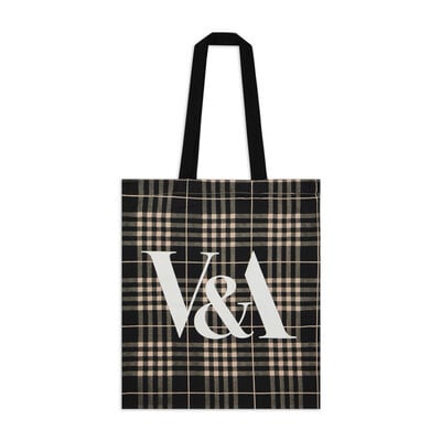 Pink plaid tote bag