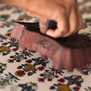 Marigold block print luxury robe