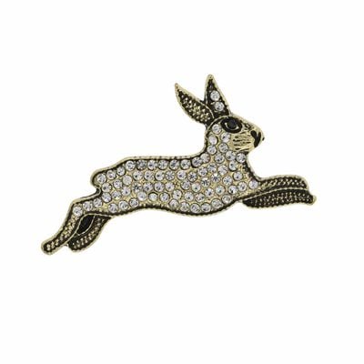 Leaping hare brooch