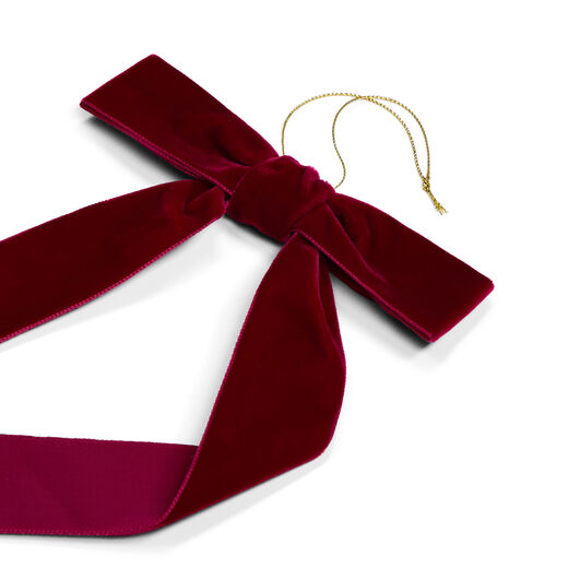 Plum bow decorations set of 2