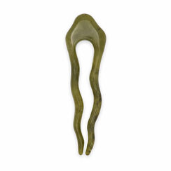 Wavy green hair pin